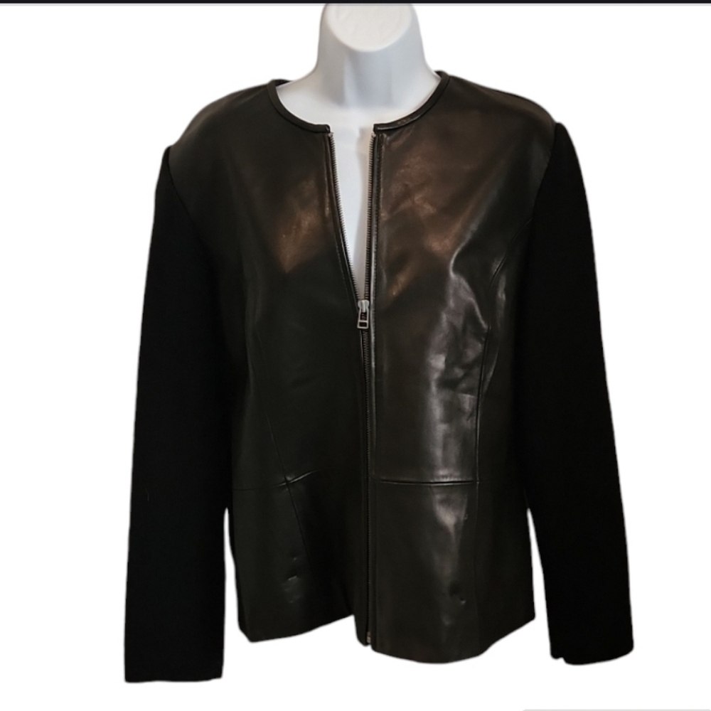 Nordstrom Lamb Leather Front Zip Jacket - Picture 2 of 6